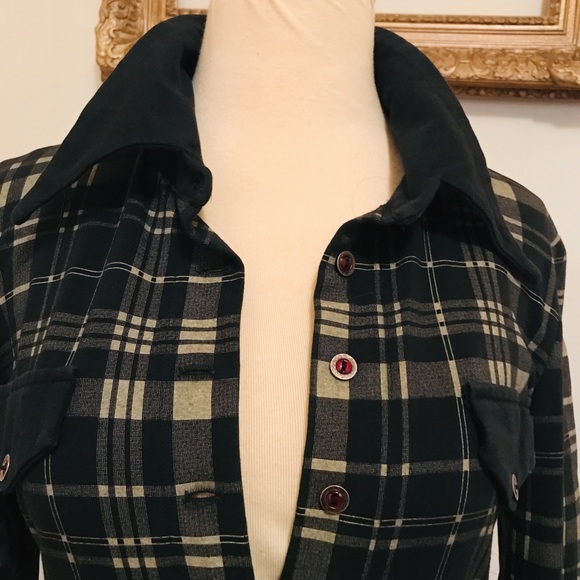 Hunza Limited Plaid Buttoned Down Black Gray Dress - Picture 6 of 8